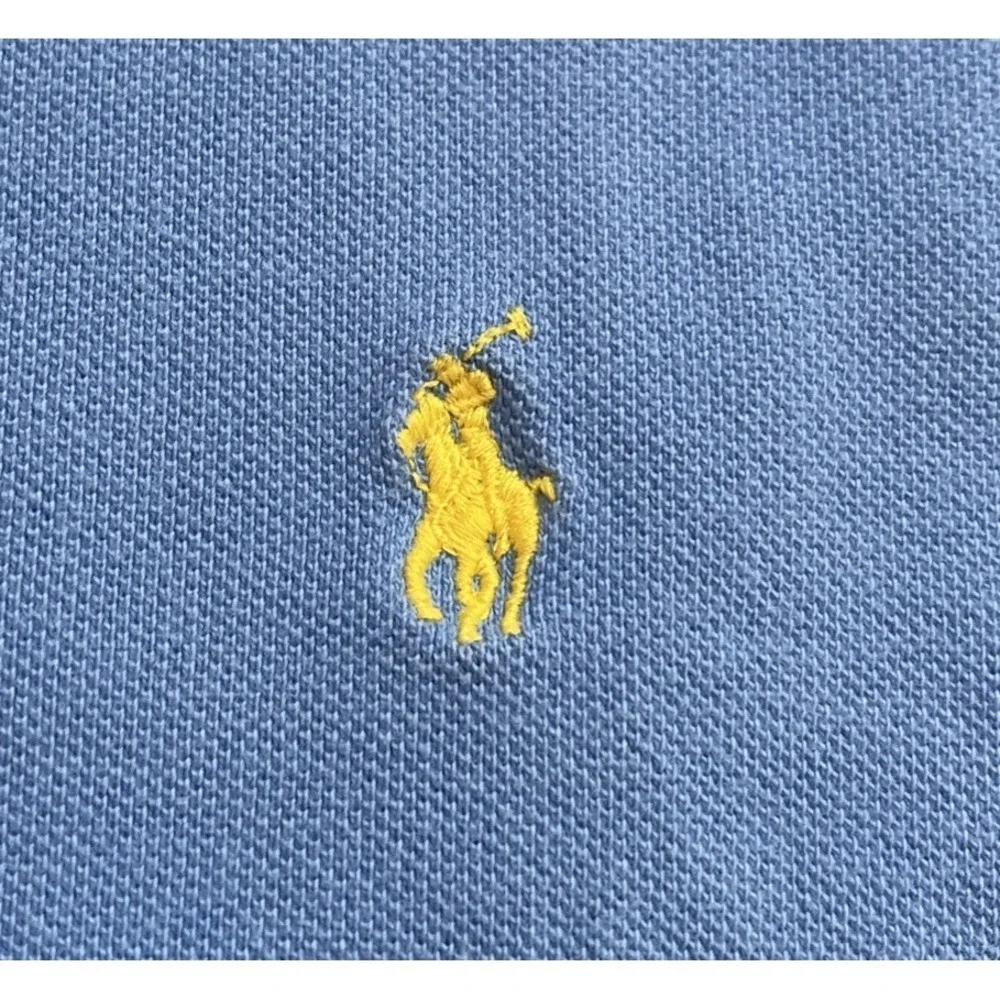 Polo Ralph Lauren‎ Polo Shirt Men's XL Blue Short Sleeve Yellow Pony Logo